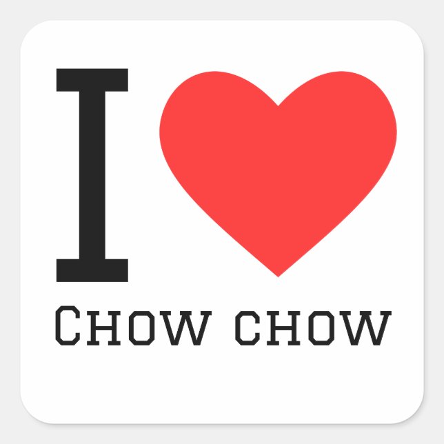 Pegatina Cuadrada Amo chow chow (Anverso)
