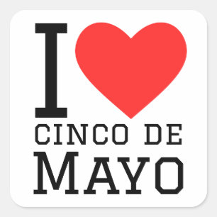 Pegatina Cuadrada Amo cinco de mayo