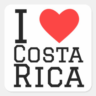 Pegatina Cuadrada Amo Costa Rica