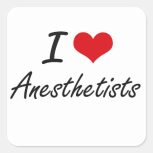 Pegatina Cuadrada Amo diseño artístico de los Anesthetists