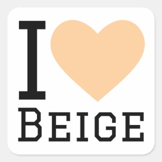 Pegatina Cuadrada Amo el beige