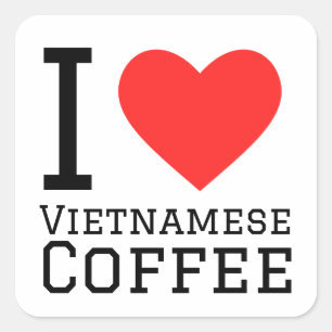 Pegatina Cuadrada Amo el café vietnamita