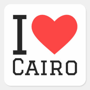 Pegatina Cuadrada Amo El Cairo