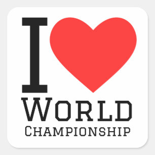 Pegatina Cuadrada Amo el campeonato mundial
