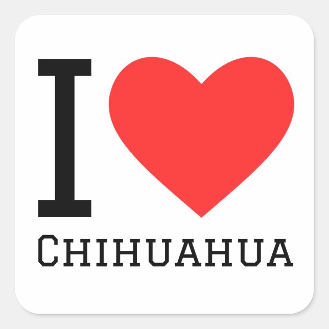 Pegatina Cuadrada Amo el chihuahua (Anverso)
