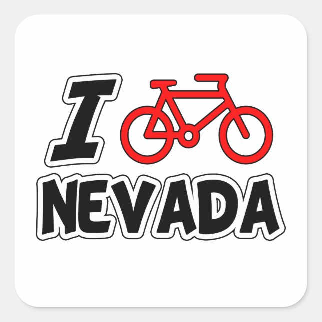 Pegatina Cuadrada Amo el Ciclismo en Nevada (Anverso)