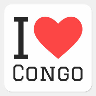 Pegatina Cuadrada Amo el Congo