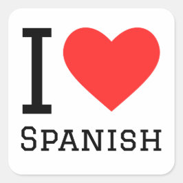 Pegatina Cuadrada Amo el español