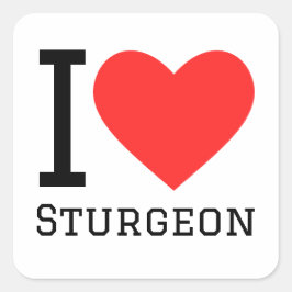 Pegatina Cuadrada Amo el esturión