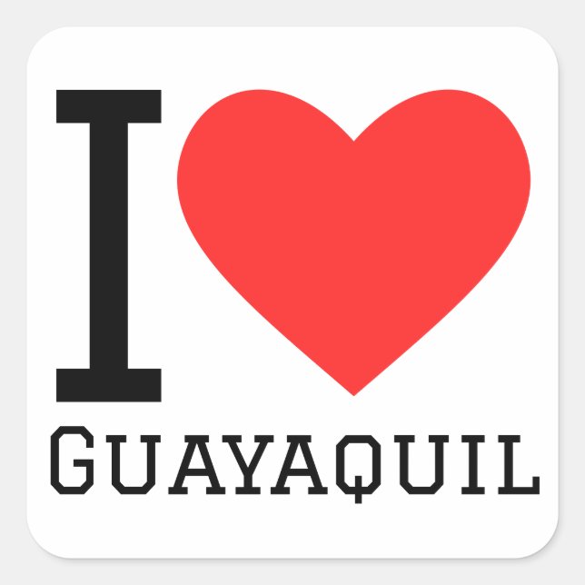 Pegatina Cuadrada Amo el guayaquil (Anverso)