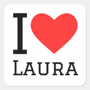 Pegatina Cuadrada Amo el laura