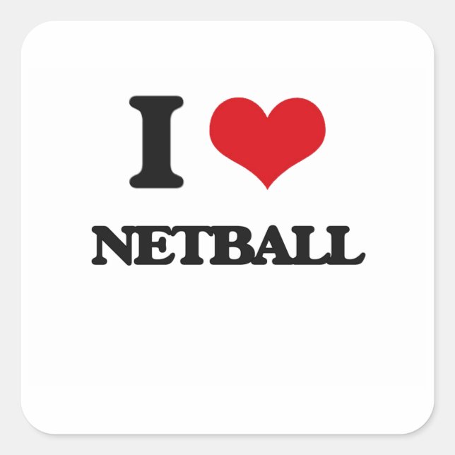 Pegatina Cuadrada Amo el Netball (Anverso)