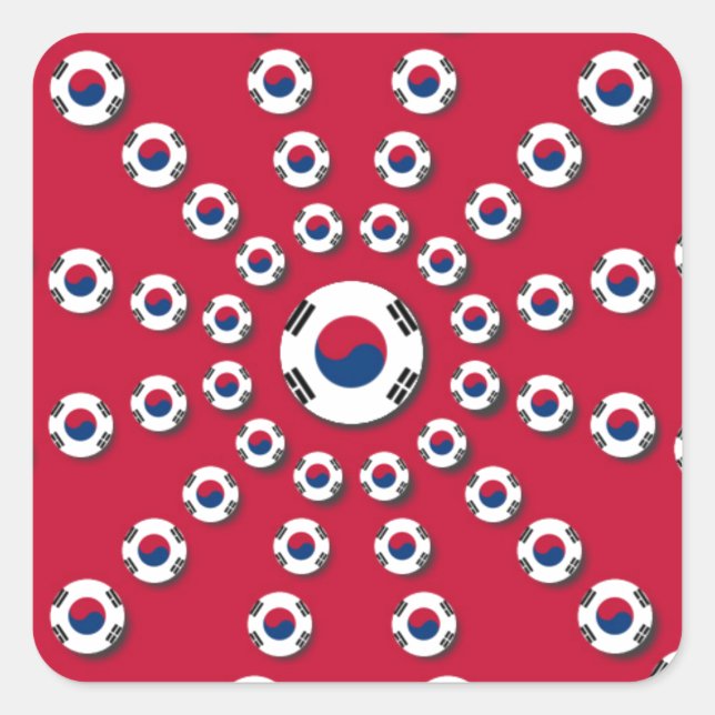 Pegatina Cuadrada Amo el Rojo (Anverso)