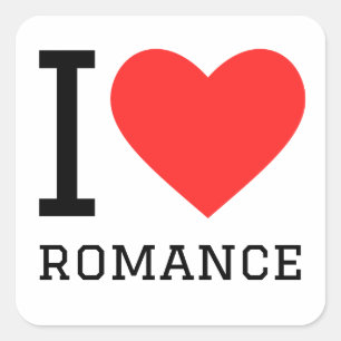Pegatina Cuadrada Amo el romance