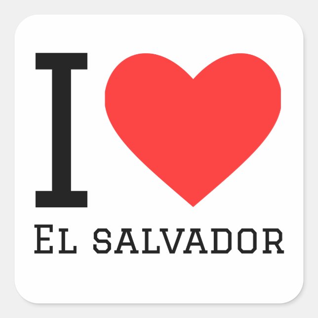 Pegatina Cuadrada Amo el salvador (Anverso)