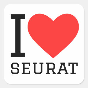 Pegatina Cuadrada Amo el seurat