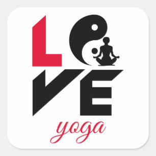 Pegatina Cuadrada Amo el yoga