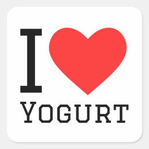 Pegatina Cuadrada Amo el yogur