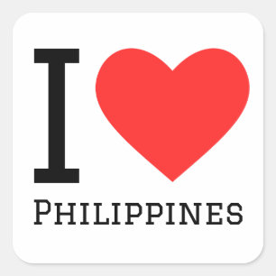 Pegatina Cuadrada Amo Filipinas