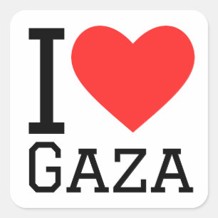 Pegatina Cuadrada Amo Gaza