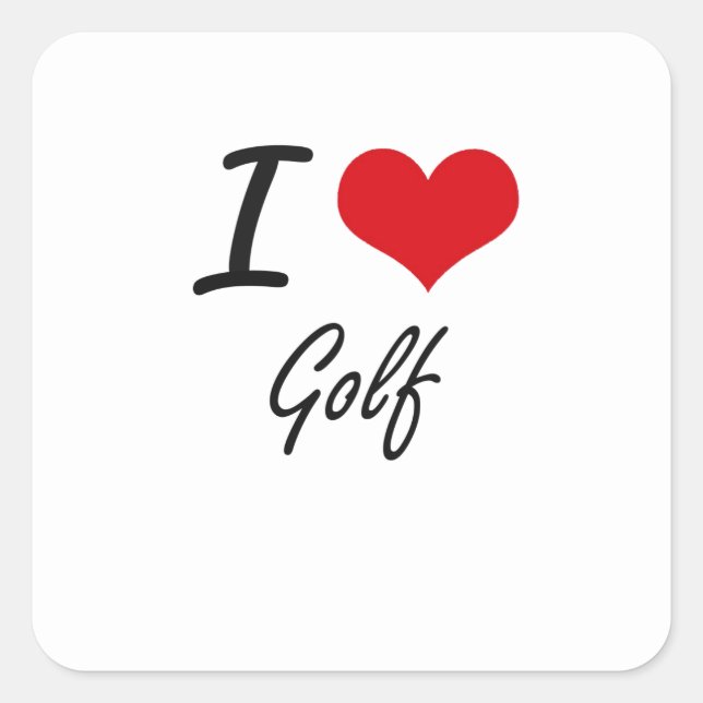 Pegatina Cuadrada Amo golf (Anverso)