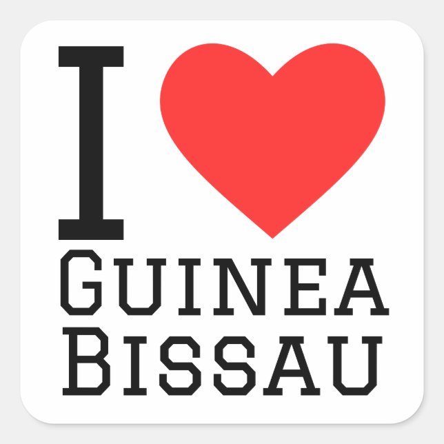Pegatina Cuadrada Amo Guinea Bissau (Anverso)