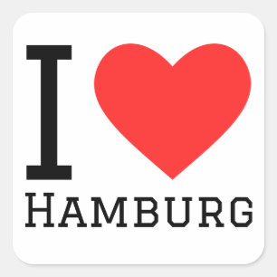 Pegatina Cuadrada Amo Hamburgo