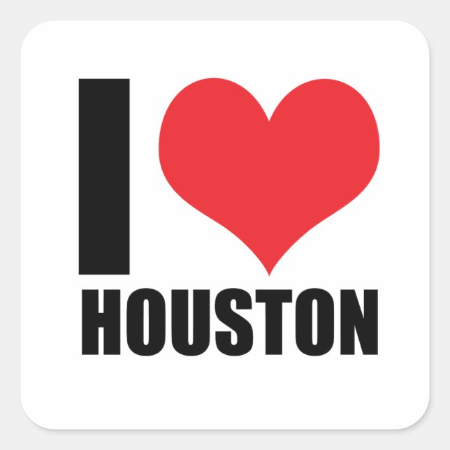 Pegatina Cuadrada Amo Houston (Anverso)