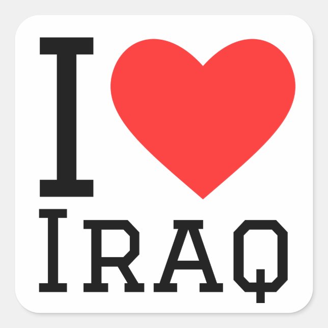 Pegatina Cuadrada Amo iraq (Anverso)