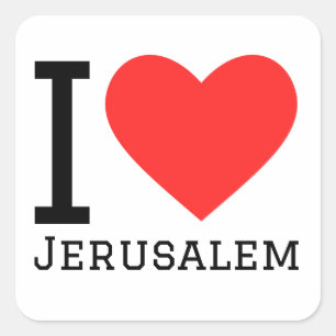 Pegatina Cuadrada Amo Jerusalén