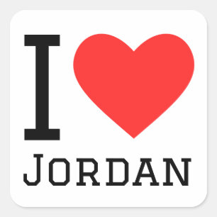 Pegatina Cuadrada Amo Jordania