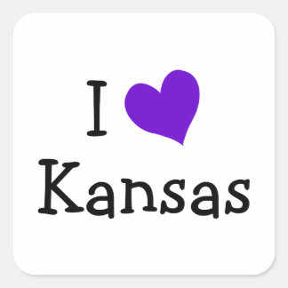 Pegatina Cuadrada Amo Kansas