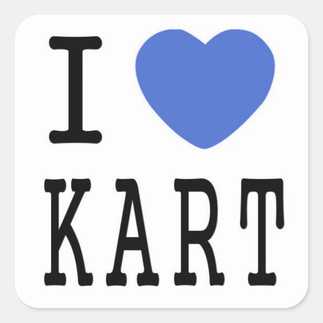 Pegatina Cuadrada Amo KART (Anverso)