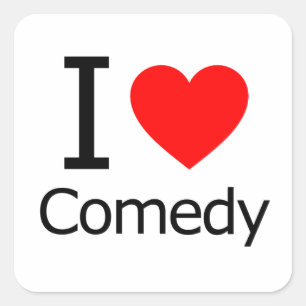 Pegatina Cuadrada Amo La Comedia