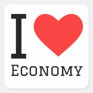 Pegatina Cuadrada Amo la economía