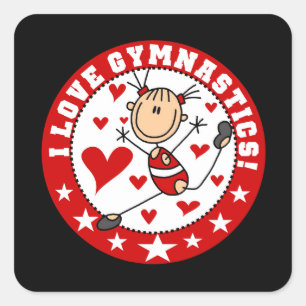 Pegatina Cuadrada Amo la gimnasia