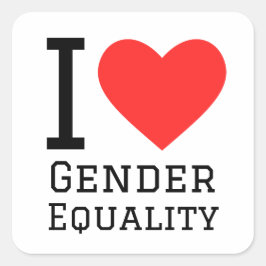 Pegatina Cuadrada Amo la igualdad de género