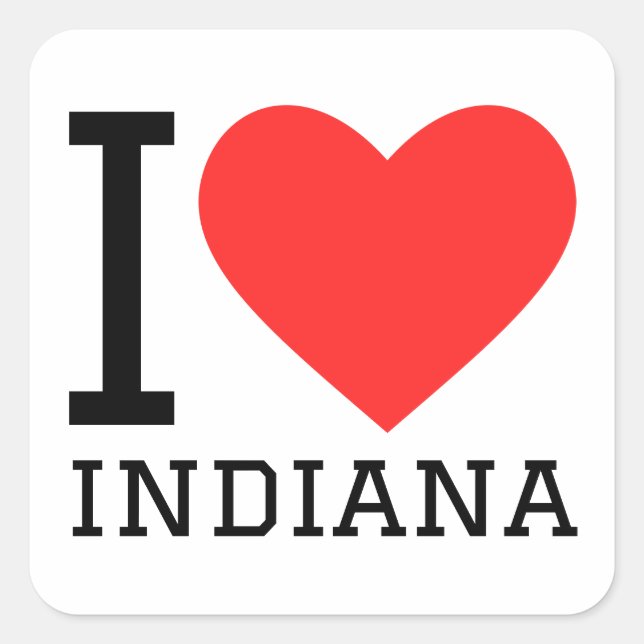 Pegatina Cuadrada Amo la indiana (Anverso)