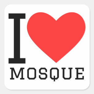 Pegatina Cuadrada Amo la mezquita