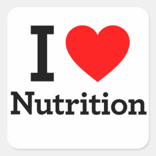 Pegatina Cuadrada Amo la nutrición