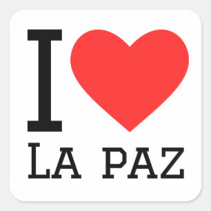 Pegatina Cuadrada Amo la Paz