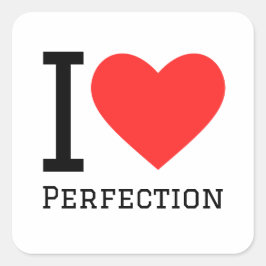 Pegatina Cuadrada Amo la perfección