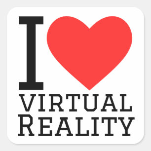 Pegatina Cuadrada Amo la realidad virtual