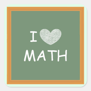 Pegatina Cuadrada Amo las matemáticas