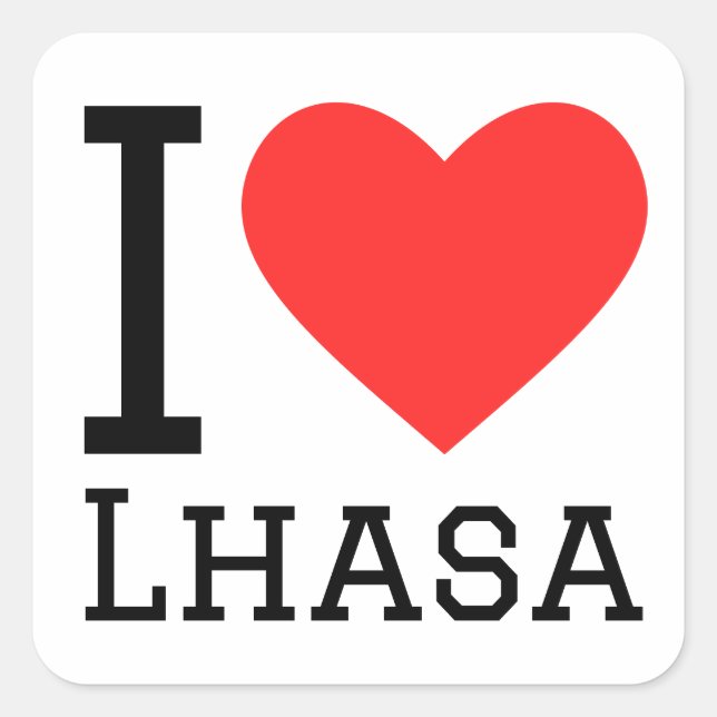 Pegatina Cuadrada Amo Lhasa (Anverso)