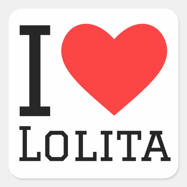 Pegatina Cuadrada Amo Lolita (Anverso)