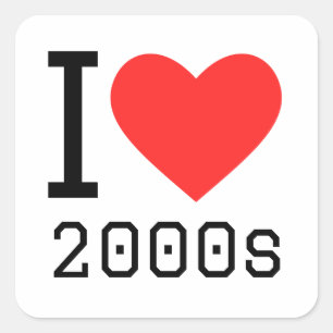 Pegatina Cuadrada Amo los años 2000