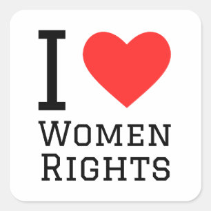 Pegatina Cuadrada Amo los derechos de las mujeres