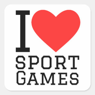 Pegatina Cuadrada Amo los juegos deportivos