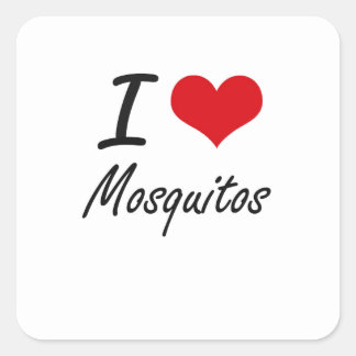Pegatina Cuadrada Amo los Mosquitos